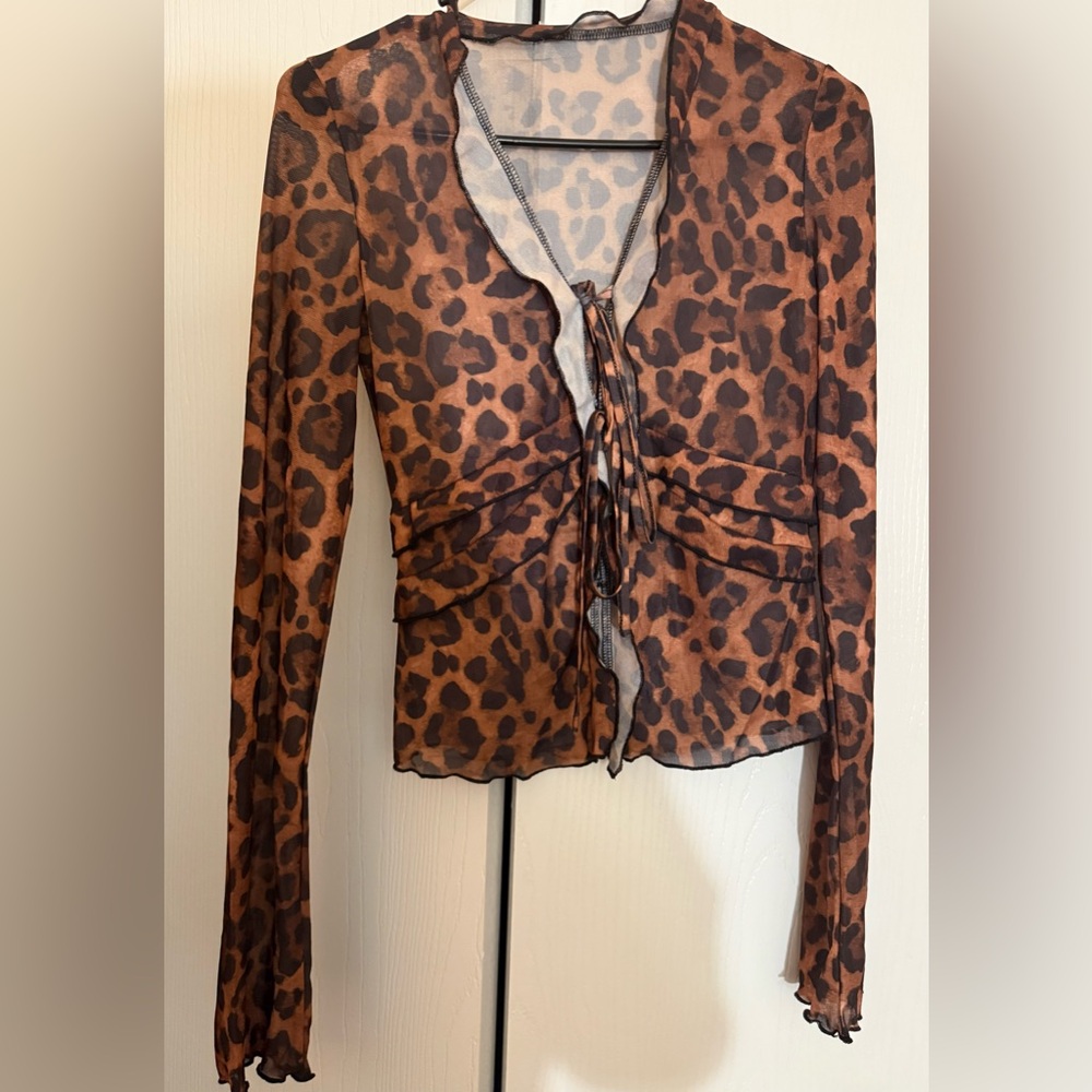Leopard/Cheetah Print Sheer Women's Top